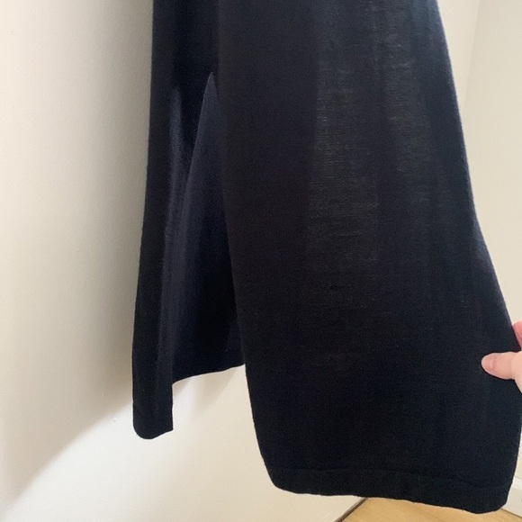 Theory Torina Black Long Sleeveless Merino Wool Duster Cardigan Sweater Sm - Picture 13 of 13